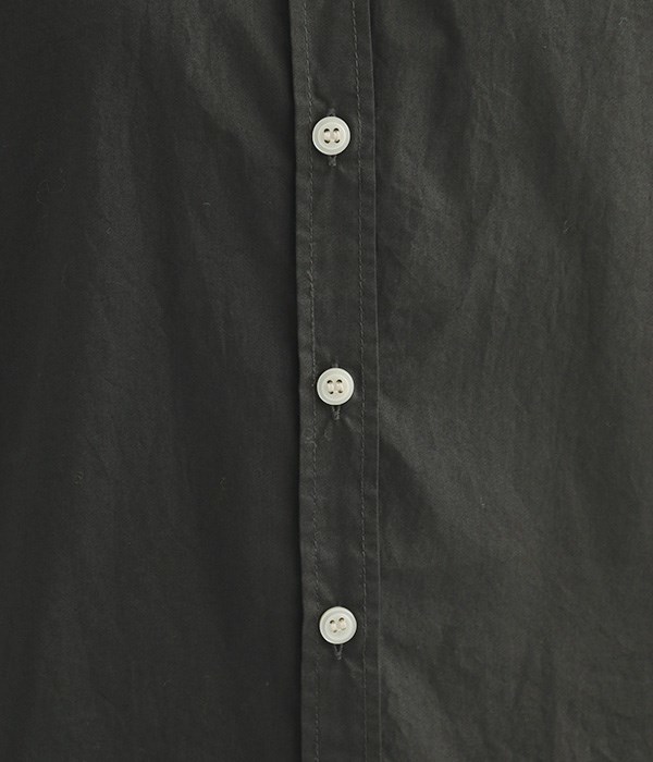 コットンタイプライターラウンドカラーシャツ(B・ブラック)