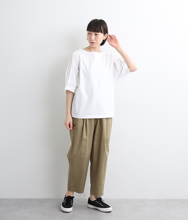 【Cion】コットンタックスリーブTシャツ(B・ブラック)