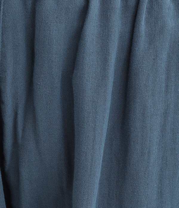 【着る保湿クリーム】やわらかWガーゼルームウェア　スタンドカラーシャツ×パンツセット(A・ネイビー)