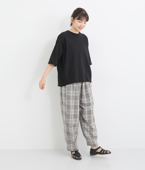 コットンアメリカンドライ天竺バックスリットTシャツ(D・ブラック)