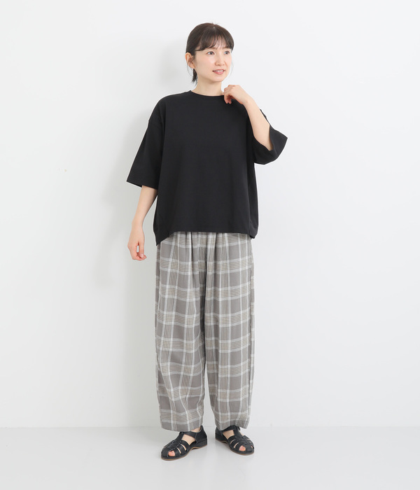 コットンアメリカンドライ天竺バックスリットTシャツ(D・ブラック)