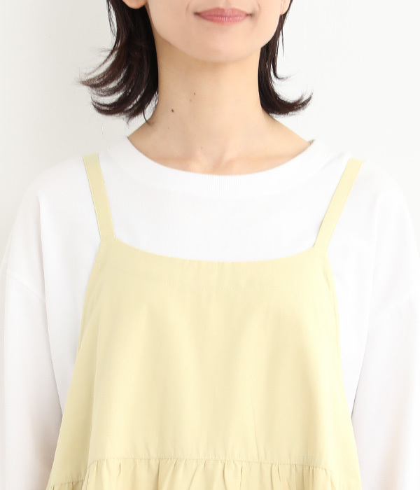 コットンツイル　スカラ刺繍キャミワンピース(B・ラベンダー)