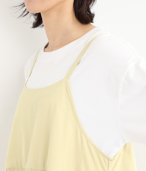 コットンツイル　スカラ刺繍キャミワンピース(B・ラベンダー)