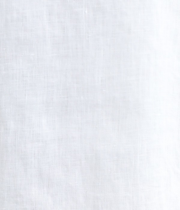 薄手リネン平織り　ロールカラープルオーバー(A・オフホワイト)