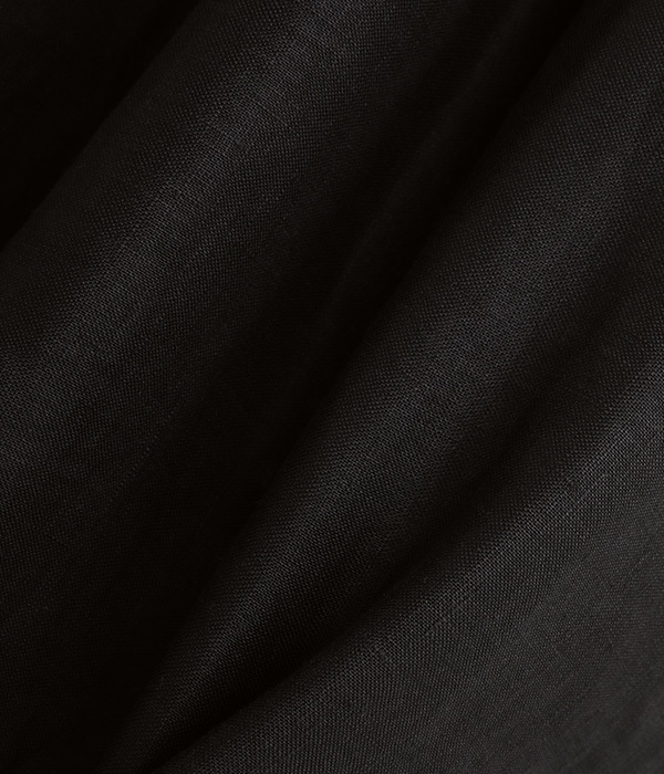 リネン平織り　ギャザージャンパースカート(C・ブラック)