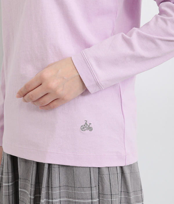 リサイクルコットン天竺 ラグラン長袖Tシャツ(C・ブルー)