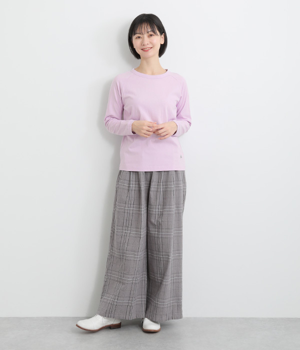 リサイクルコットン天竺 ラグラン長袖Tシャツ(C・ブルー)