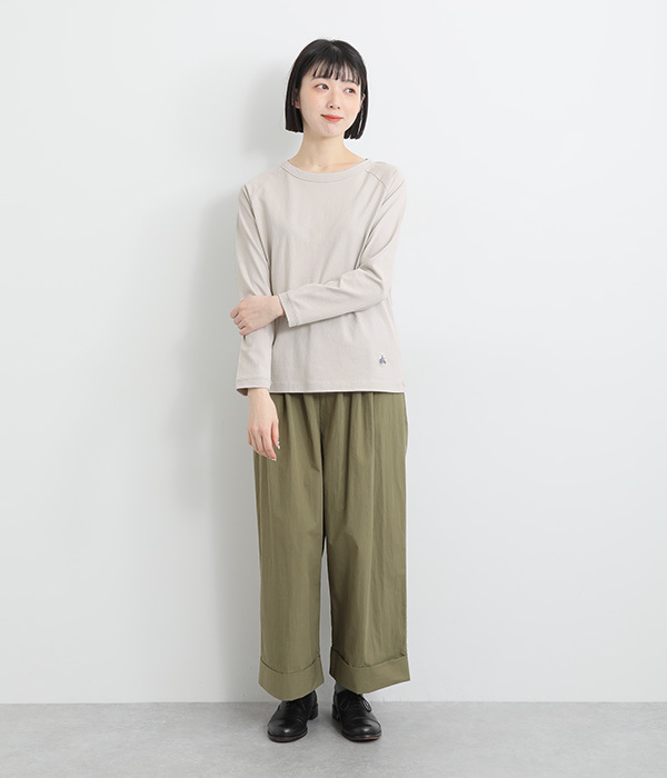 リサイクルコットン天竺 ラグラン長袖Tシャツ(C・ブルー)