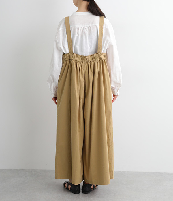 コットンツイルタック使いサロペットパンツ(A・ベージュ)