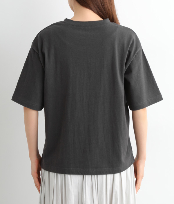 ラフィ天竺転写プリントワイドTシャツ(C・スミクロ)
