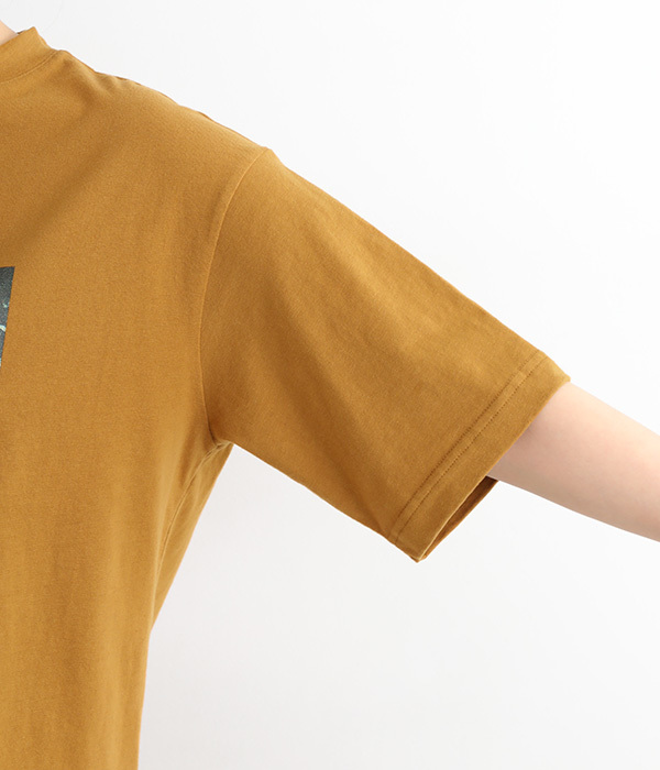 ラフィ天竺転写プリントワイドTシャツ(C・スミクロ)
