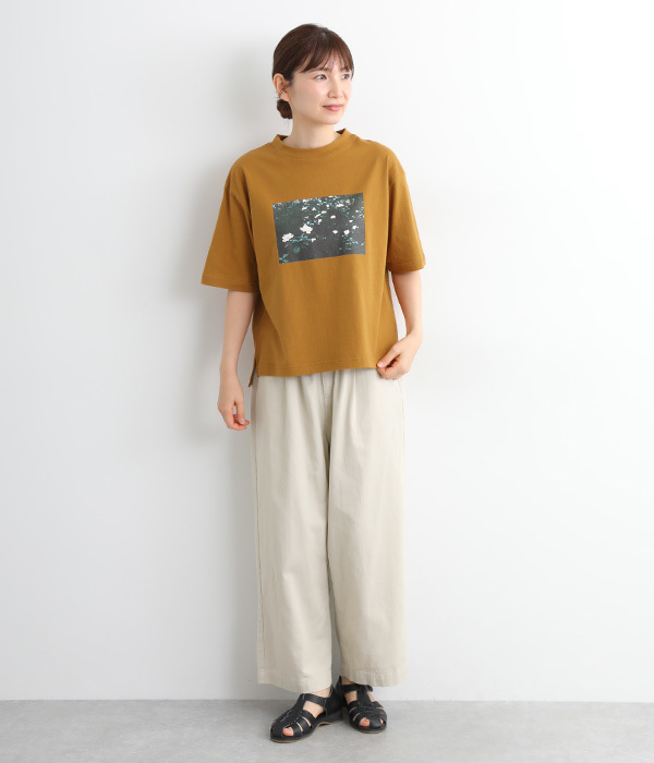 ラフィ天竺転写プリントワイドTシャツ(C・スミクロ)