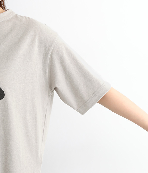 ラフィ天竺ワイドTシャツ　ソックス箔プリント(C・スミクロ)