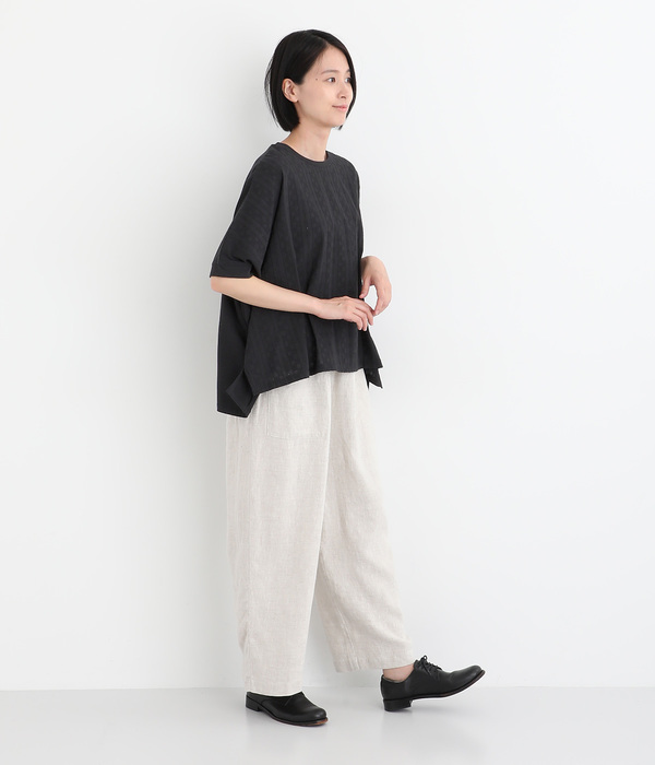 カットソー×布帛刺繍ワイドプルオーバー(A・オフホワイト)
