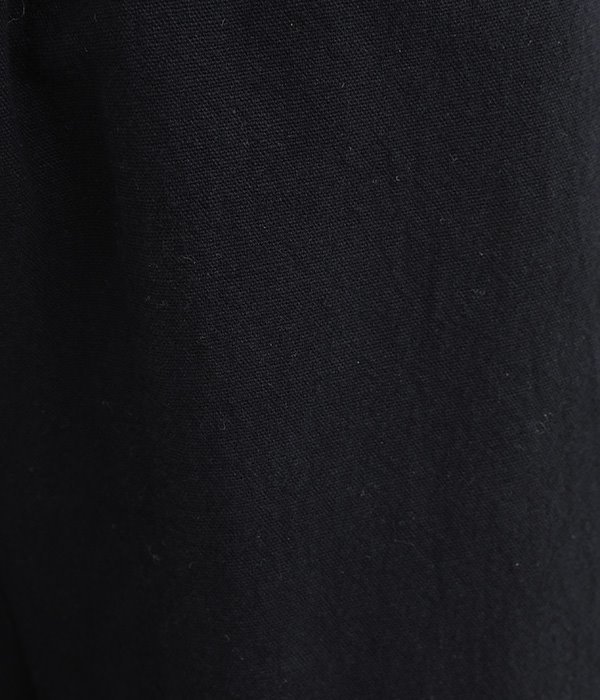 太番コットンリネンオックス裾ダーツバルーンパンツ(B・ブラック)