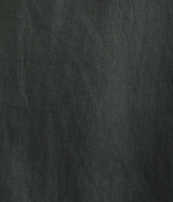 平織リネン裾紐モックネック7分袖プルオーバー(C・スミクロ)