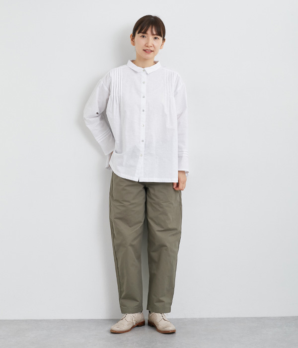 コットンツイルストレートパンツ(B・スモークグリーン)