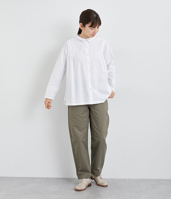 コットンツイルストレートパンツ(B・スモークグリーン)