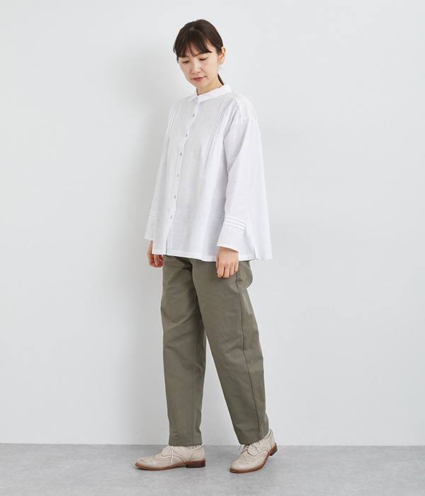コットンツイルストレートパンツ(B・スモークグリーン)