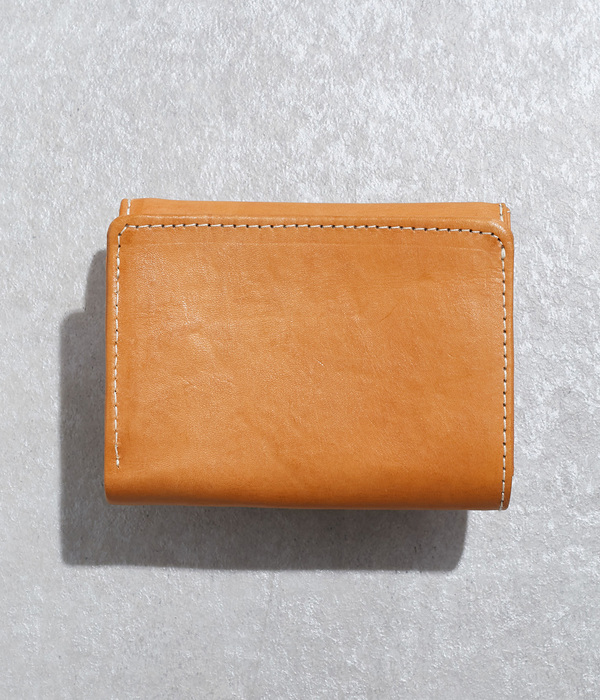 カウレザー 型押し折財布(ブラウン)
