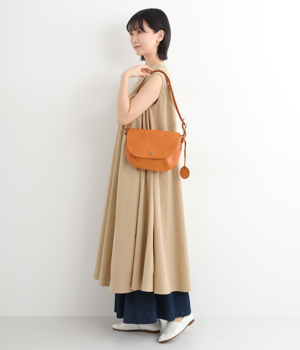 Garnet カウレザーショルダーバッグ(ブラウン)