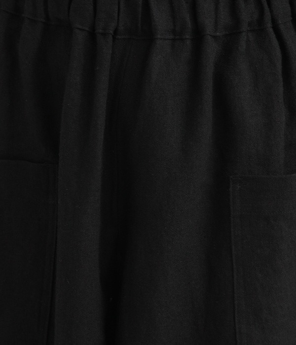裾タックロングパンツ(C・ブラック)