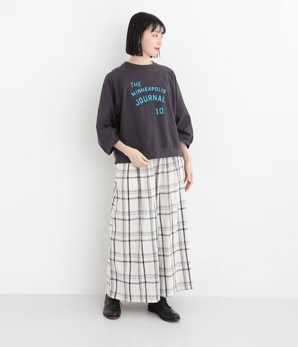 リネンチェックパンツ(A・ホワイトチェック)