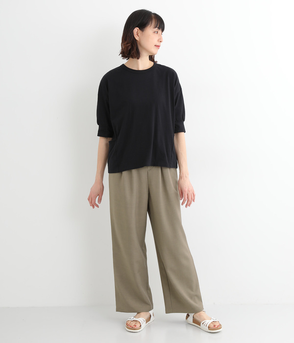 ハイウエストタックワイドパンツ(B・カーキ)