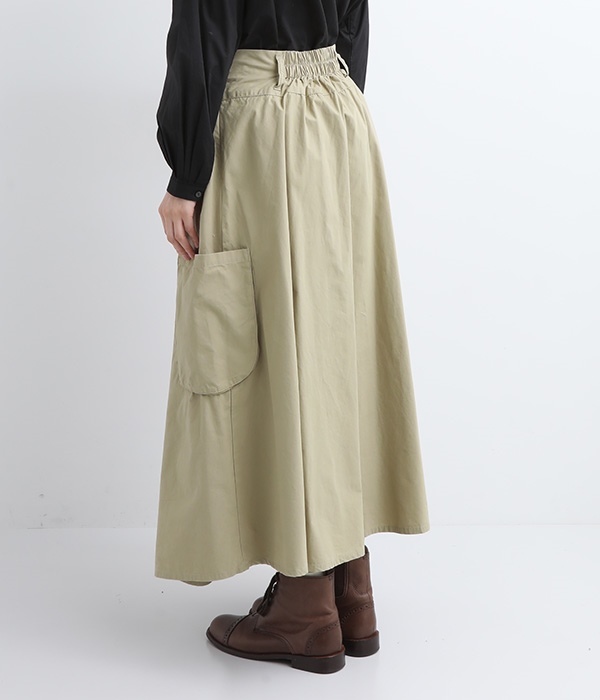 コーマ糸カラータック使いスカート(C・ブラック)