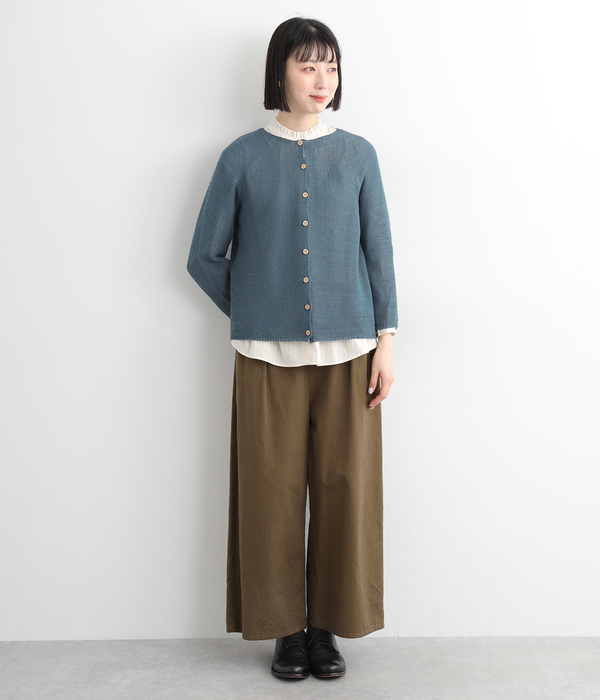 さらっと和紙ホールガーメント(R)ニットカーディガン(E・ブラック)
