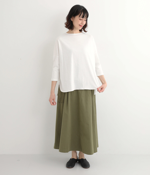 コットンスラブ天竺Tシャツ(A・ホワイト)