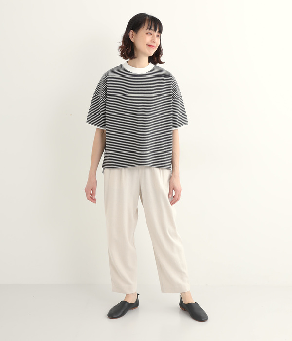 ナチュラルリネンゆったりテーパードパンツ(A・ナチュラル)