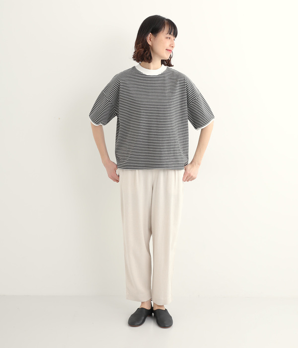 ナチュラルリネンゆったりテーパードパンツ(A・ナチュラル)