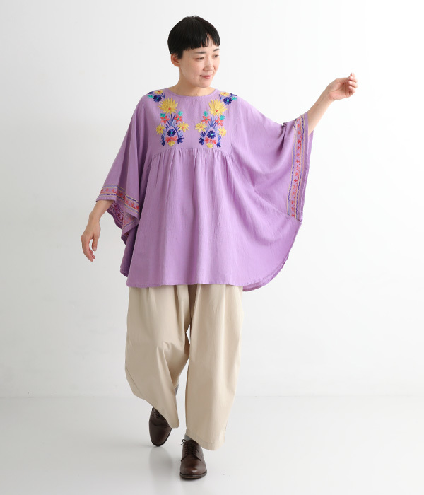 アリ刺繍プルオーバー(B・パープル)