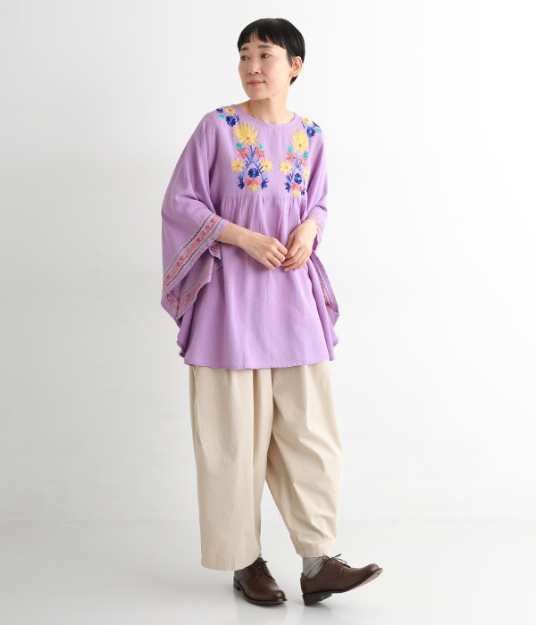 アリ刺繍プルオーバー(B・パープル)
