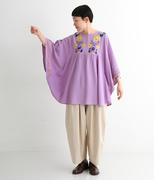 アリ刺繍プルオーバー(B・パープル)