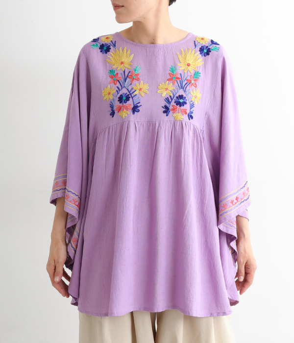 アリ刺繍プルオーバー(B・パープル)