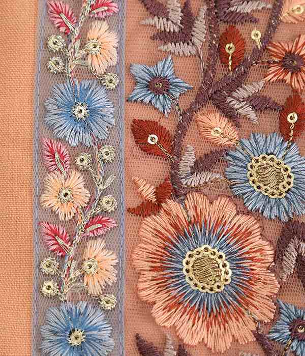インド刺繍リボン　ポーチS(C・ミントグリーン)