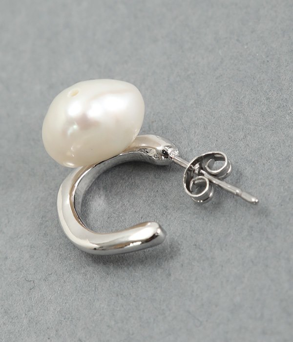 freshwater　pearl　mini　ピアス(B・シルバー)