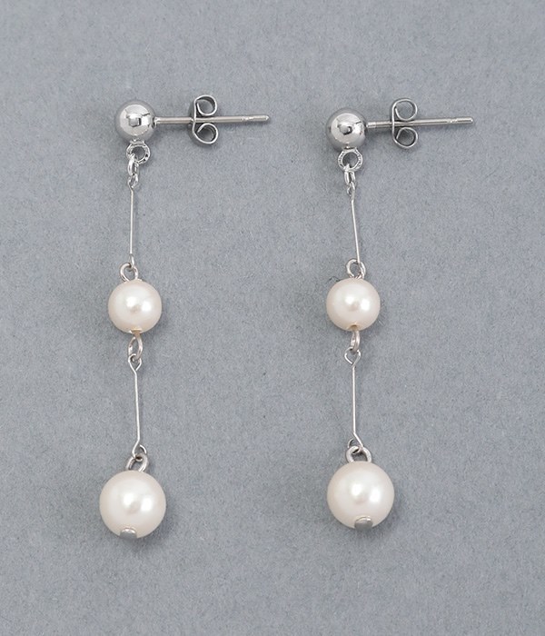 hanging pearl　ピアス(B・シルバー)