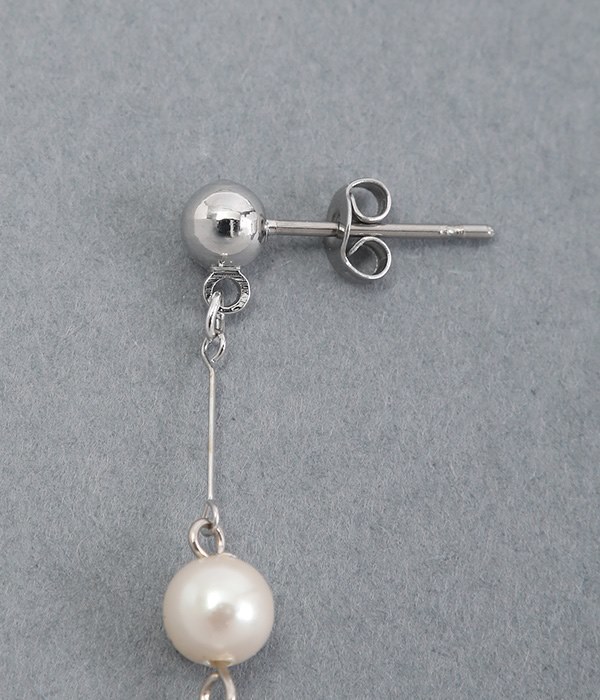 hanging pearl　ピアス(B・シルバー)