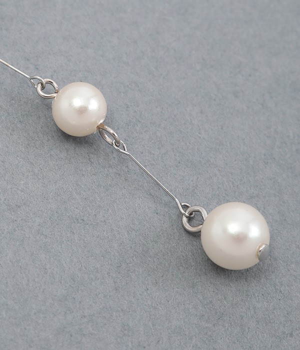 hanging pearl　ピアス(B・シルバー)