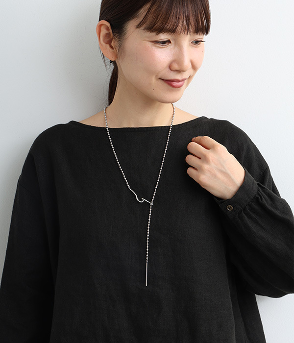 bow tie ballchain ネックレス(B・シルバー)