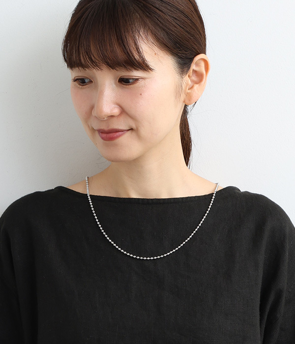 bow tie ballchain ネックレス(B・シルバー)