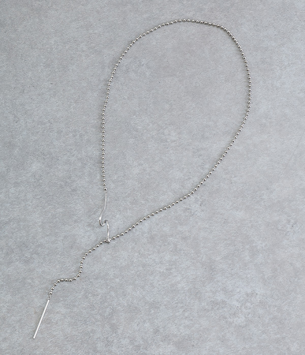 bow tie ballchain ネックレス(B・シルバー)