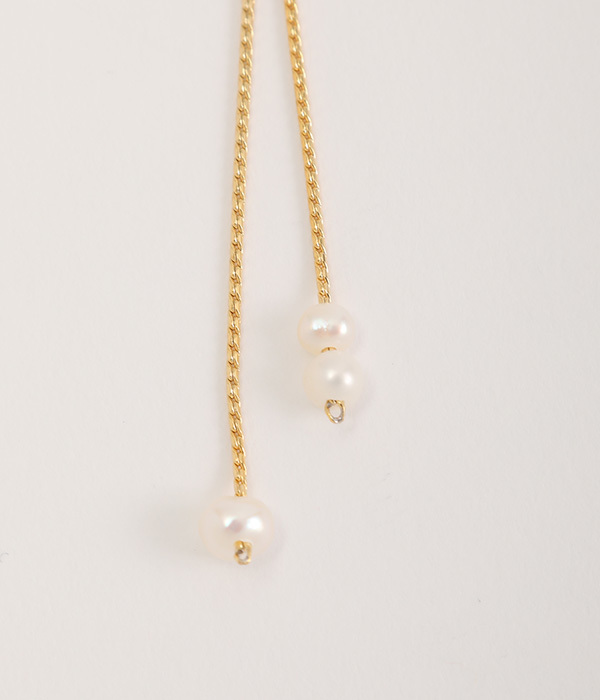 pearl×chain ピアス(ゴールド)