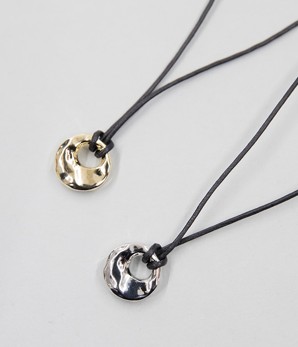 metal motif cord ネックレス(B・シルバー)