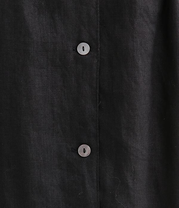 襟・カフスフリル使い裾部分ピンタック・レース付きワンピース(B・ブラック)