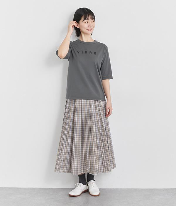 High Density Clothプリーツスカート(A・ベージュ)｜J.sloane