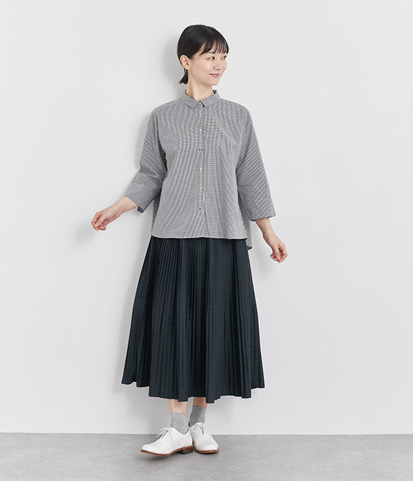 High Density Clothプリーツスカート(A・ベージュ)｜J.sloane